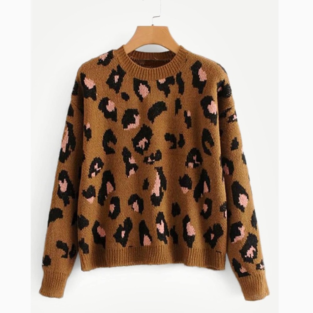 Cropped Leopard Sweater